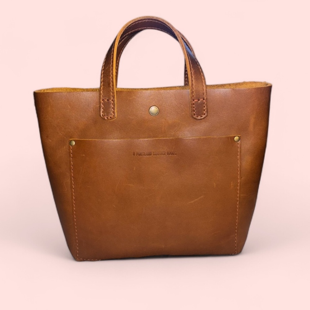 genuine portland leather mini cross body tote